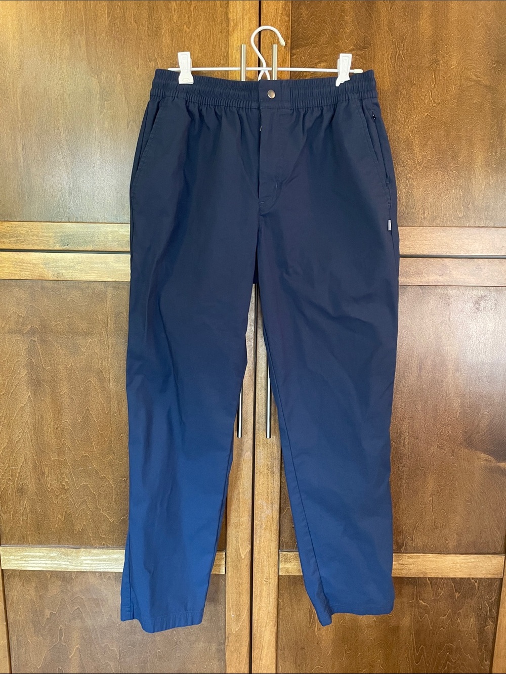New Balance Men's Dark Navy Elastic-Waist Pants
